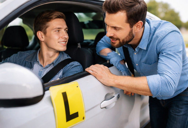 Overseas driver learning a car