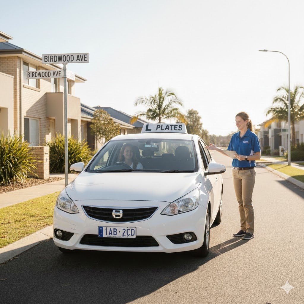 Teen learner driving with instructors