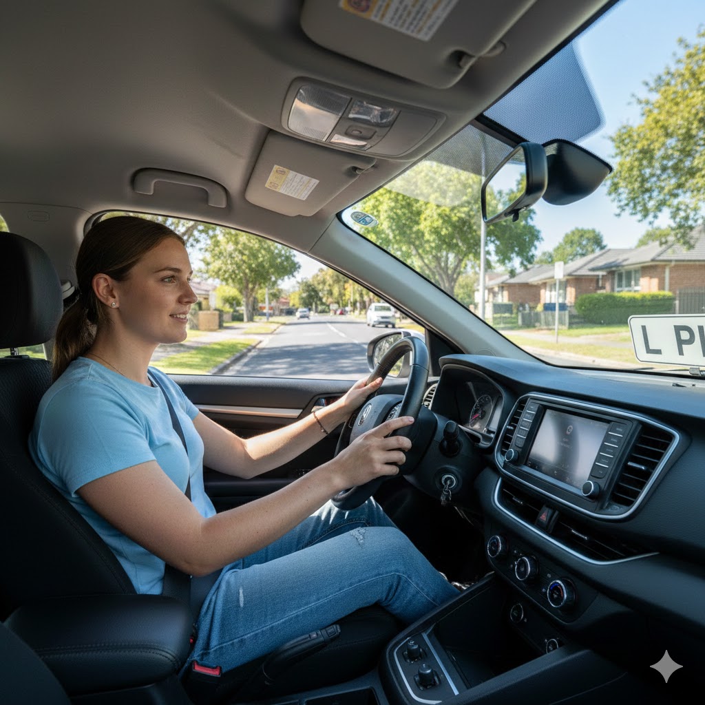 Driving lesson in Deer Park Melbourne with instructor and learner driver