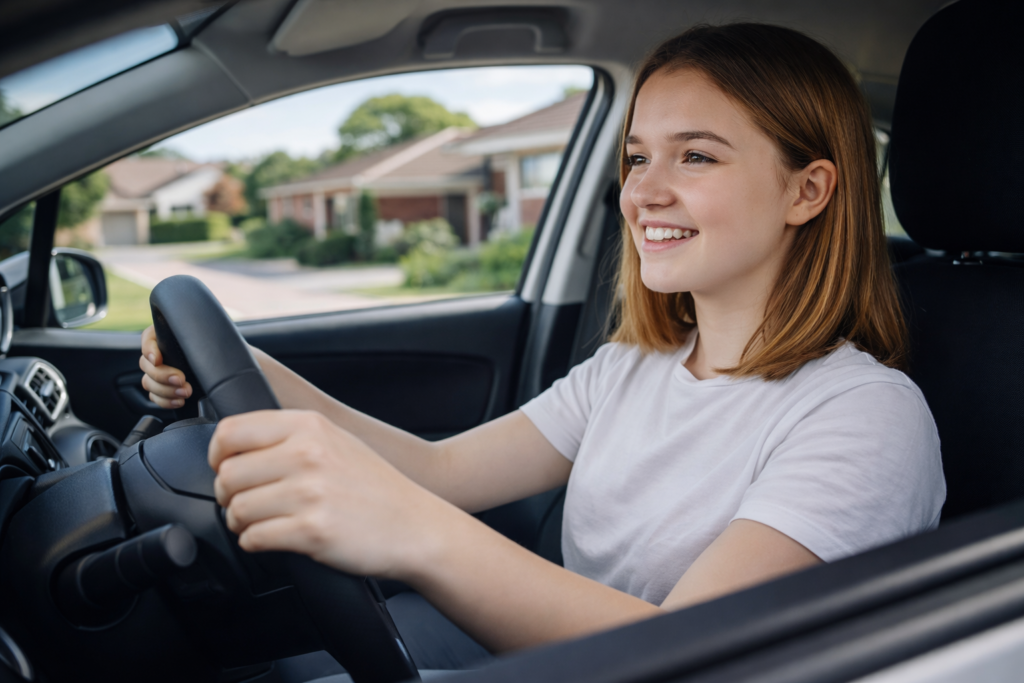 Learner driver during lesson in Seabrook