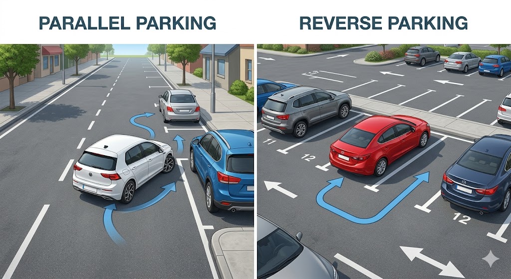 reverse parking and parallel parking